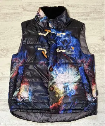 고 슬로우 카라반 우주 패턴 충전솜 다운 베스트