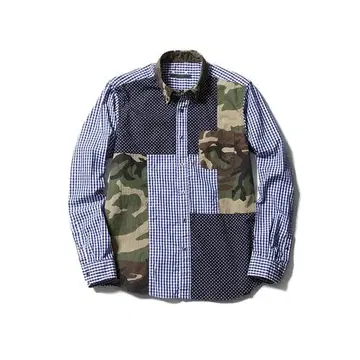 SOPHNET 카모플라쥬 패치워크 긴팔 셔츠