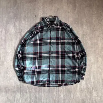 O486 Eddie Bauer 플란넬 체크 셔츠 긴팔 XL
