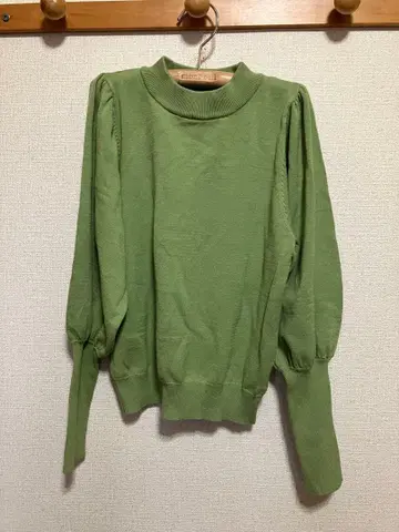 GRL 그레일 니트 스웨터 그린 계열 깔끔한 하이넥 긴팔 M