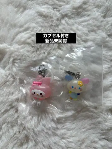 [산리오 윳토메지루시 액세서리] 우사하나 + 마이멜로디 2세트