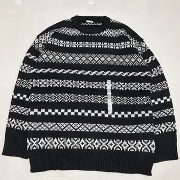 새상품 미사용 GU 스웨터 노르딕 무늬 올 패턴 빅 사이즈 XL 지유