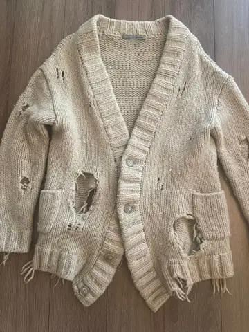 신이치로 아라카와 데미지 니트 가디건