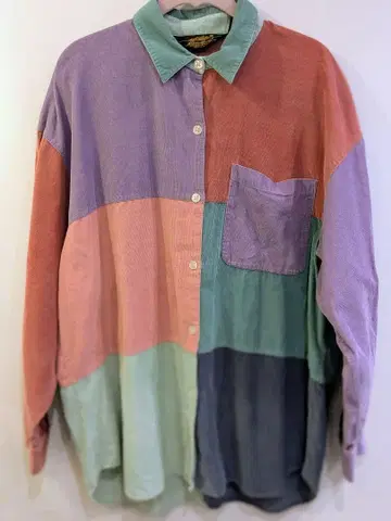 Eddie Bauer 블랙 택 멀티 컬러 코듀로이 셔츠