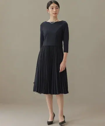 쿠미쿄쿠 저지 콤비 플리츠 원피스 2