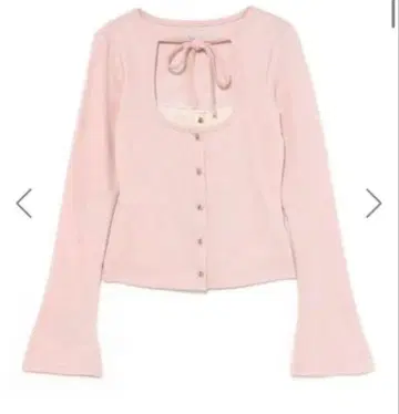 bubbles 레이어드 리브 상의 핑크