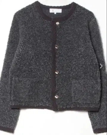 로페피크닉 그레이 노카라 자켓 골드 버튼