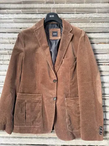 (가격 인하) Hugo BOSS 브라운 코듀로이 테일러드 자켓