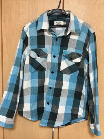 ALCARZA 헤비 플란넬 긴팔 체크 셔츠