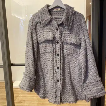 Uhr 트위드풍 셔츠 자켓 그레이 계열