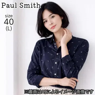 [ 새상품급 ] 폴스미스 셔츠 블라우스 가위 패턴 네이비 여성용 40 L