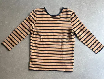 SINME 보더 C/S 풀오버 7부 기장 등 파임 티셔츠