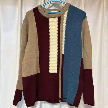 스트라이프 니트 스웨터