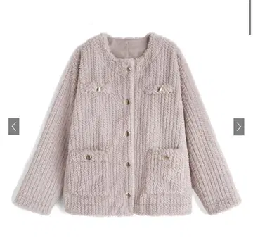 GRL 노카라 스트라이프 퍼 자켓 [al320] 아이보리