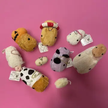 카피바라 패밀리 봉제 인형&키링 세트 레어 포함