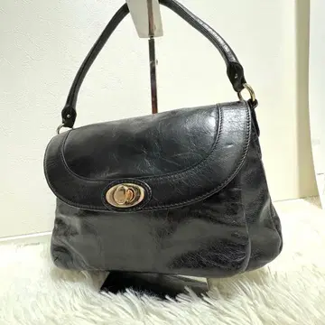 파르코스 원숄더 가죽 핸드백 블랙