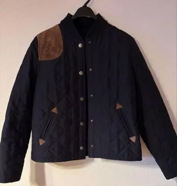 랄프 로렌 스웨이드 패치 퀼팅 자켓