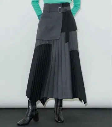 united tokyo 돔 코르셋 플리츠 스커트