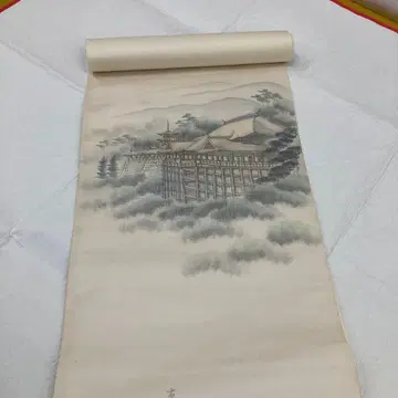 나고야 오비 옷감 산수화풍 교토 청수사