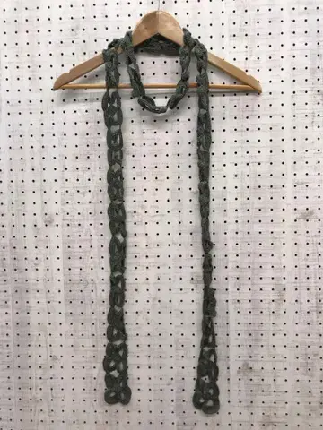 mori-kei 코티지코어 구제 의류 잡화 꽃 모양 크로셰 니트 롱 타이