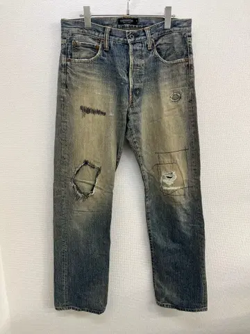 일본제 FUNDAMENTAL 가공 데님 데미지