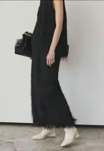 엘렌딕 블랙 프린지 롱 스커트 사이즈 2