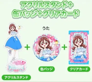 사쿠라 우타 큐어 아이돌 로손 아크릴 스탠드 캔뱃지 카드 3종 세트
