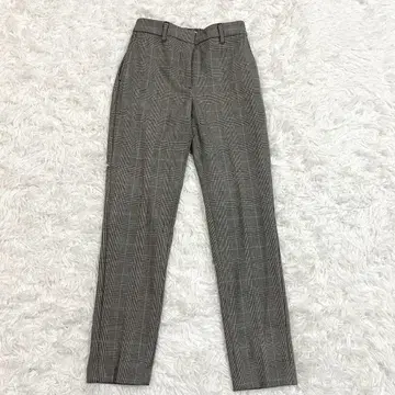 PLST 플라스테 캐주얼 팬츠 체크 무늬 XXS 슬랙스 그레이 계열