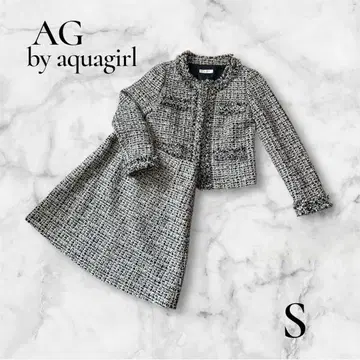 AG by aquagirl 트위드 노카라 자켓 셋업 S