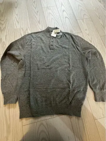 그레이 울 100% 니트 스웨터 L 사이즈