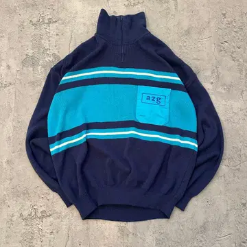 Blue Story ( L ) 하프 지퍼 니트 *가슴 로고* 스웨터*