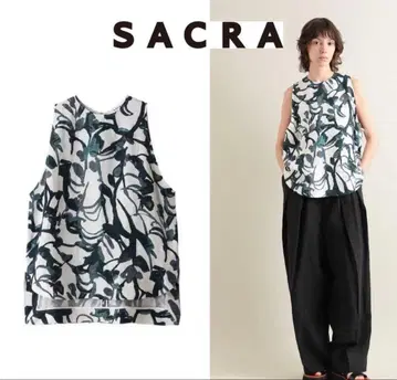 SACRA 24SS 모던 아이비 슬리브리스 블라우스