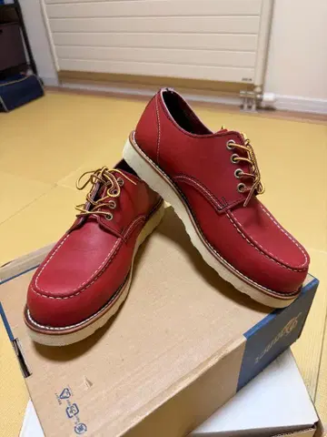 Hudson 빨간색 가죽 데크 슈즈