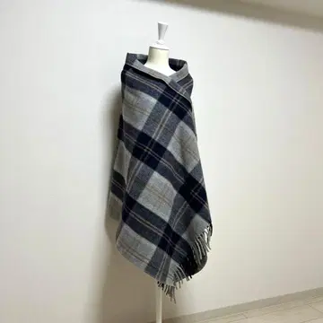 네이비 & 그레이 계열 타탄 체크 담요 미사용품