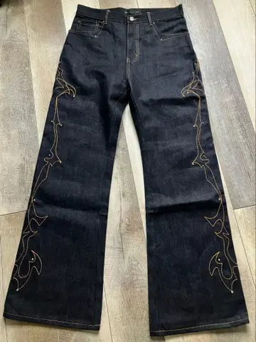 미사용 새상품 argueculture 자수 데님 팬츠