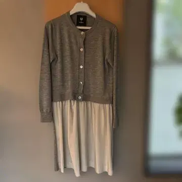 U by ungaro 니트 x 실크 원피스 38