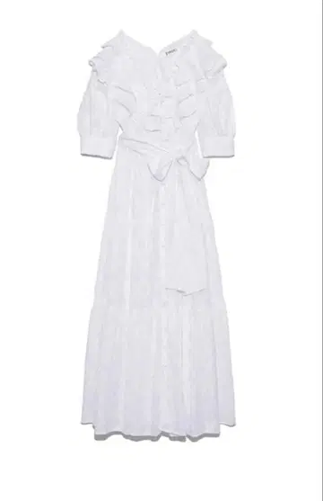 SNIDEL 신키 유코 SWEET 콜라보 자카드 프릴 롱 원피스