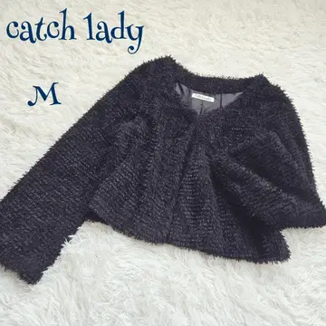 [빈티지] 노카라 보아 인조 모피 원 버튼 자켓 M 블랙