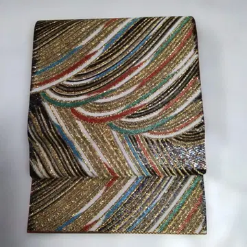 다색 파도 무늬 전통 후쿠로 오비