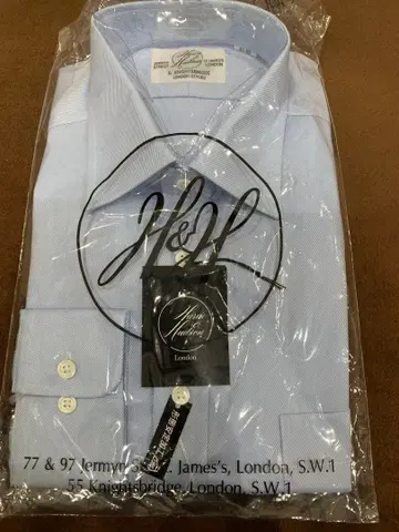 [ 미사용 ] 하비앤허드슨 드레스 와이셔츠 41-86 모양 안정
