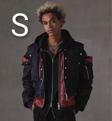 MA-1 스타일 자켓 S 블랙/빨간색