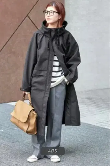 Spick & Span 본딩 후디드 코트