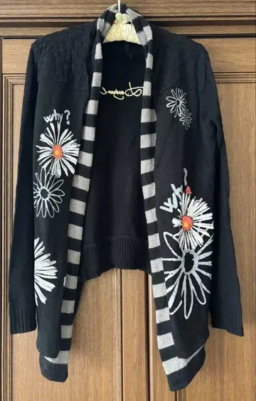 Desigual 꽃무늬 자수 니트 가디건
