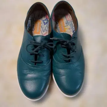 페달라 터콰이즈 가죽 스니커즈