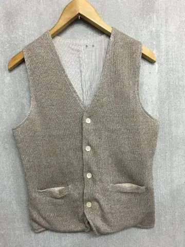 쓰리 도츠 린넨 니트 지레 베스트 베이지 계열 M 상당