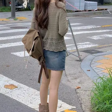 데님 미니 스커트