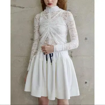 새상품급 POPPY 아사기니뇨 LACE LAYERED HIGH NECK