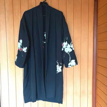 기모노 리메이크 실크 왁스 코팅 겉옷 코트풍