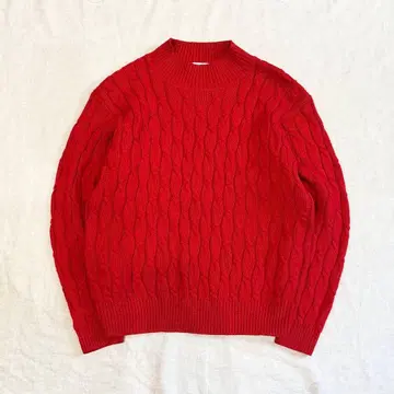 여성용 구제 의류 아크릴 니트 스웨터 빨간색 빈티지 vintage