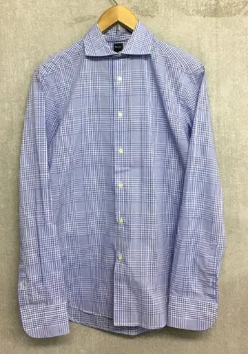 바구타 컷어웨이 체크 셔츠 SAX 사이즈 39 새상품급